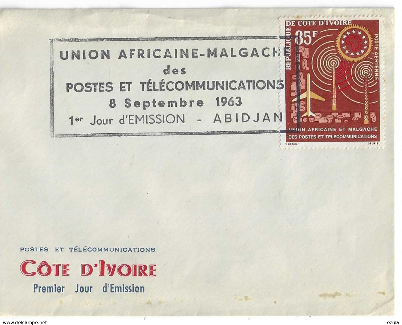 Premier Jour N° 29 Timbre P. A.  Poste Et Télécommunications ABIDJAN - Côte D'Ivoire (1960-...)