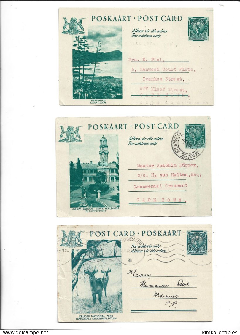 SOUTH AFRICA SUD AFRIKA RSA - LOT OF 3 POSTAL STATIONERY ENTIER - FAUNA - Sonstige & Ohne Zuordnung