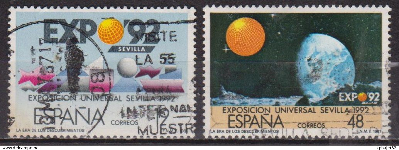 Exposition De Séville - ESPAGNE - Terre Et Lune - N° 2493-2494 - 1987 - Gebruikt