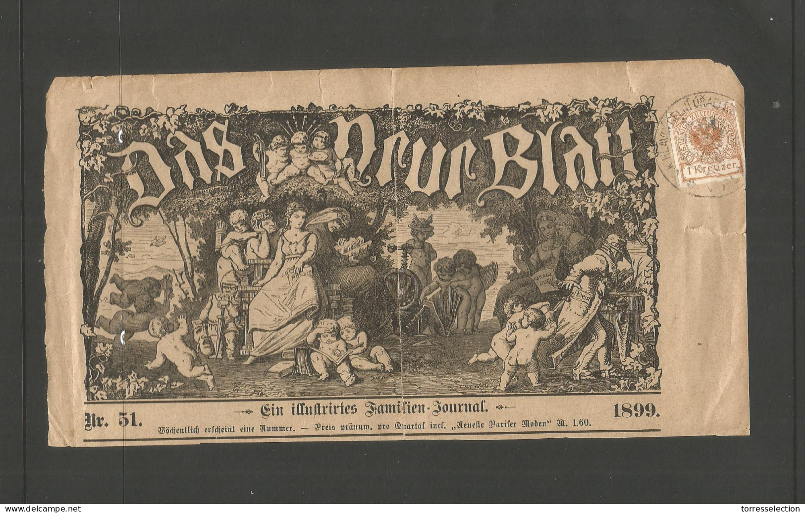 CZECHOSLOVAKIA. 1899. Austria Period Ilustrated Jorunal Fkd Newspaper 1kr, Czech Cds Cancel. Wine And Gnomes Issues, Mus - Autres & Non Classés