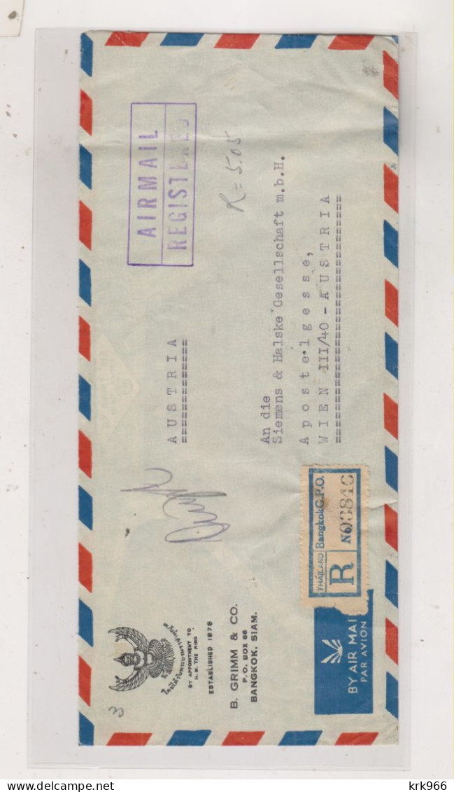 THAILAND BANGKOK 1955 Airmail Registered Cover To Austria - Thailand