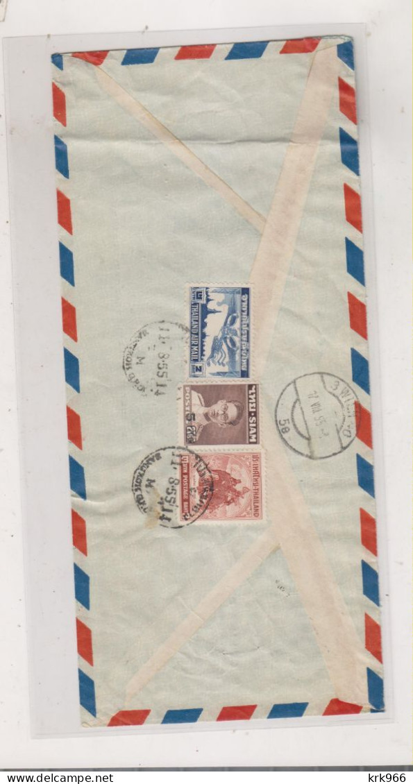 THAILAND BANGKOK 1955 Airmail Registered Cover To Austria - Thailand