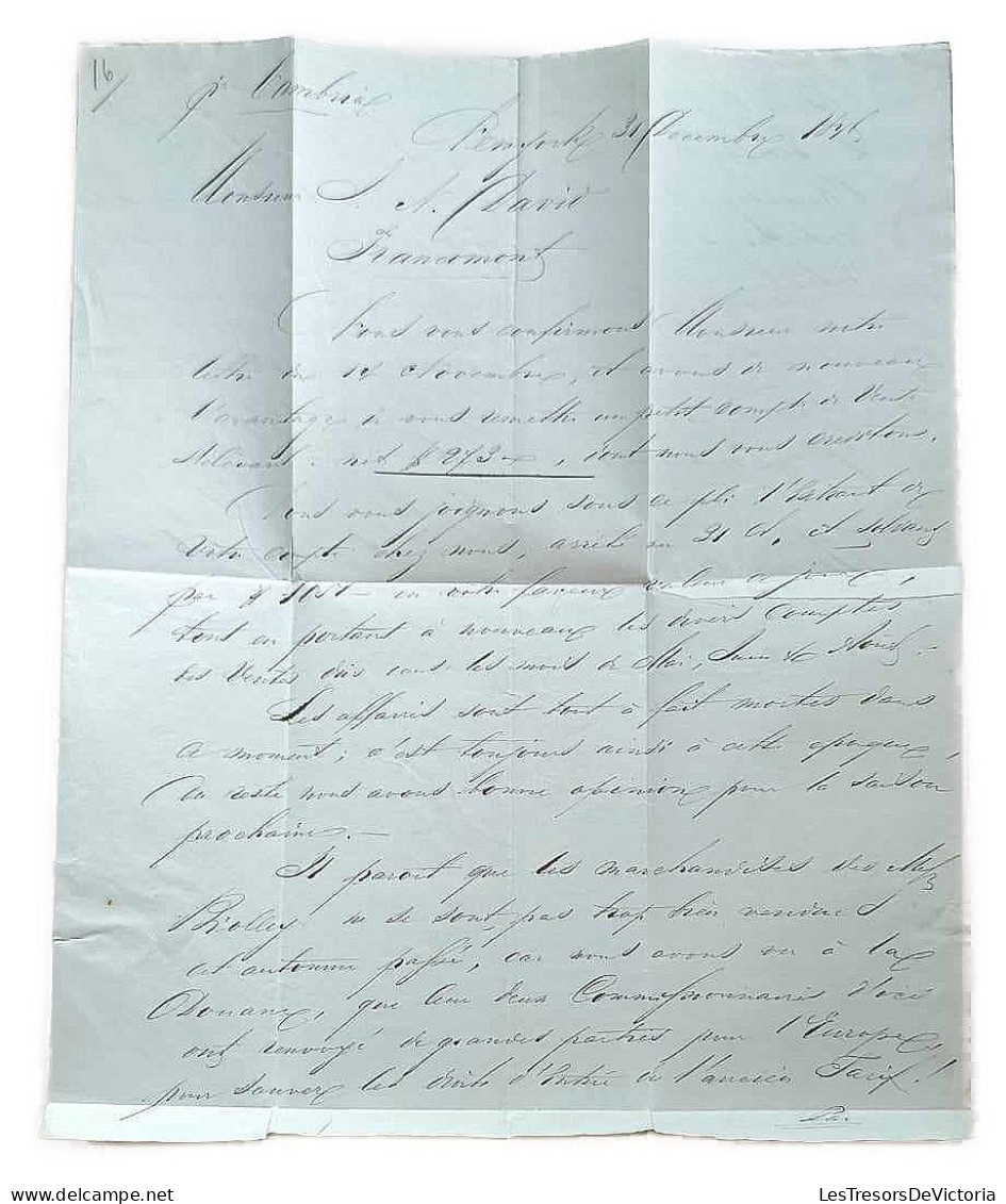 Folded Letter: New York To Francomont - Belgium  31 Decembre 1846 - De Boston 1 Janvier 1847 à Liverpool 13 Janvier 1847 - 1830-1849 (Onafhankelijk België)