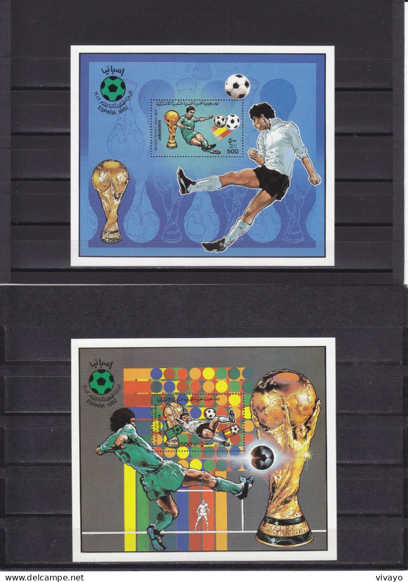 LIBYA - LIBYE - 1982 - ** / MNH - FOOTBALL WORLD CUP SPAIN 1982 - Mi. Bls. 61/62A - 1982 – Spain