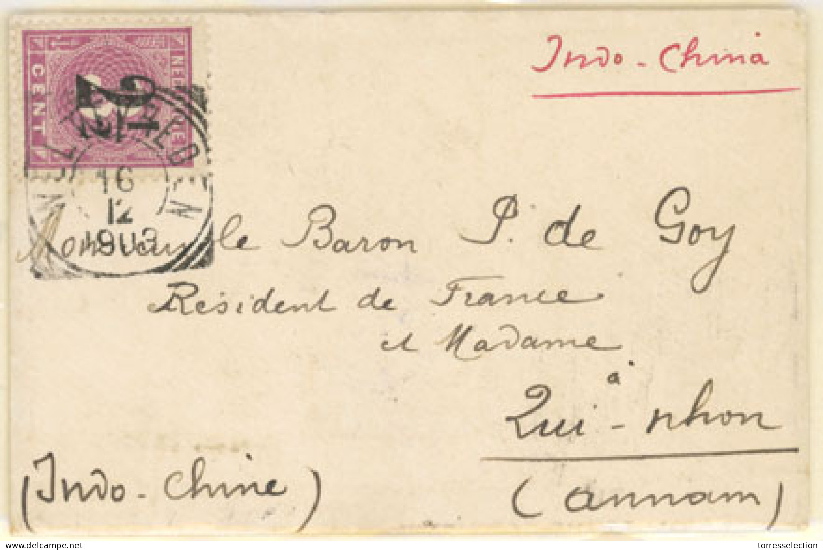 DUTCH INDIES. 1903. Weltevreden To Quiphon/Indochine. PRINTED MATTER RATE Small Envelope Sent By The French Consulate In - Indonesië