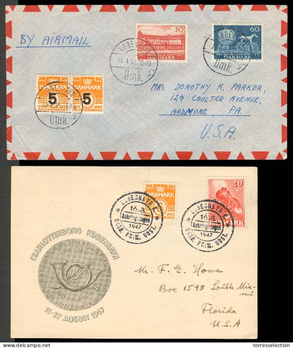 DENMARK. 1947-50. 2 Nice Multiple Fkgs - USA. - Sonstige & Ohne Zuordnung
