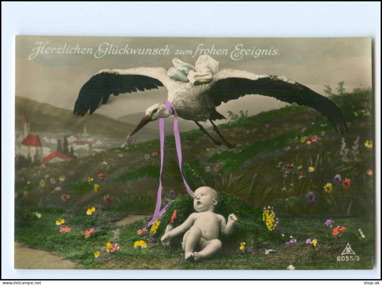 XX12555/ Geburt   Storch Bringt Baby Schöne Foto AK Ca.1910 - Naissance