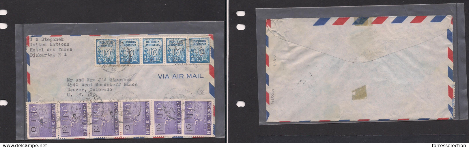 DUTCH INDIES. Dutch Indies - Cover - Indonesia 1952 Air Mult Fkd Env Mixed Issues, Nice. Easy Deal. - Indonesië