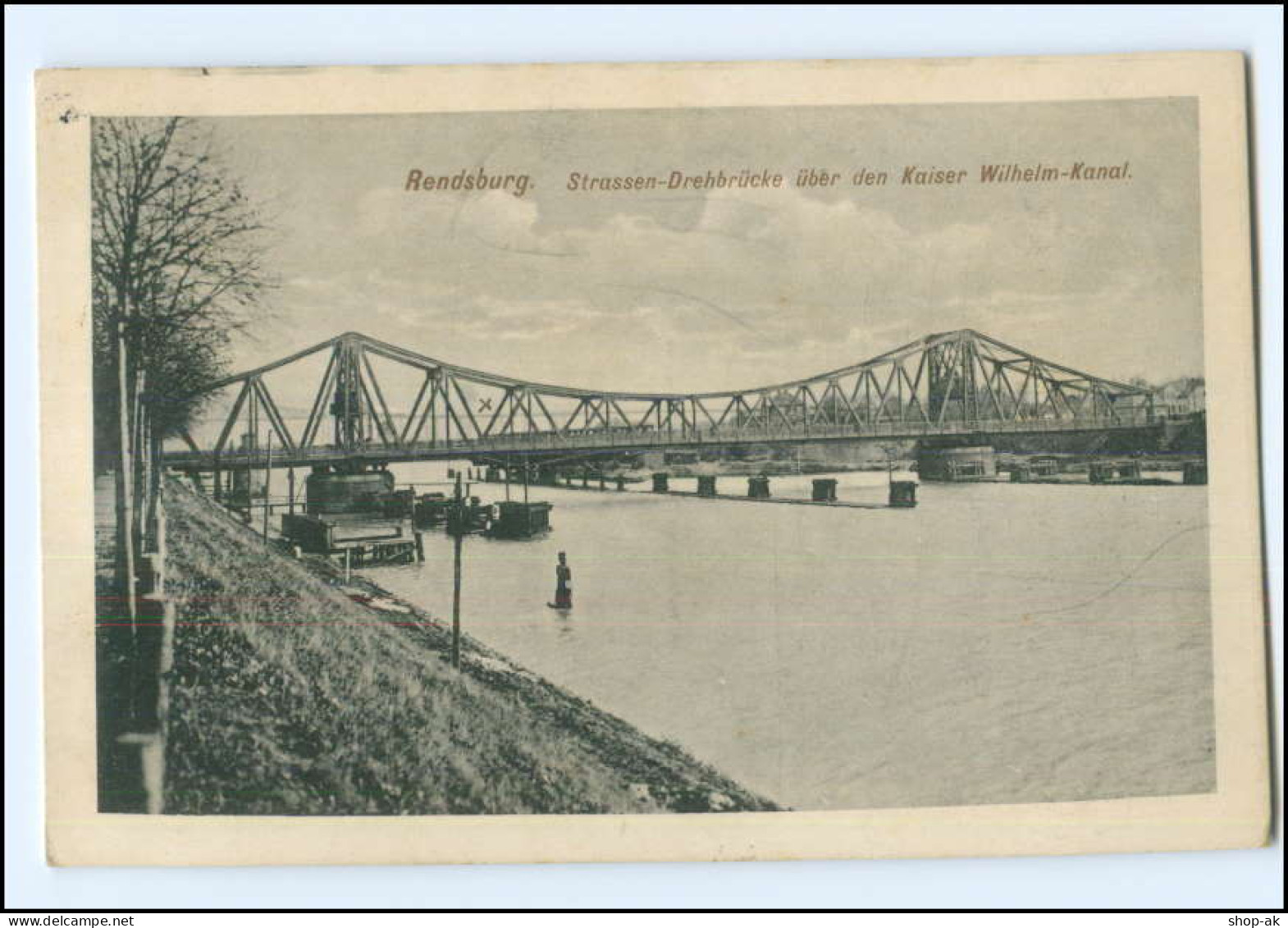 Y18503/ Rendsburg Straßen-Drehbrücke AK 1916 - Rendsburg