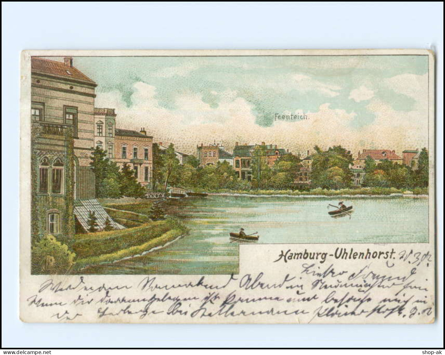 XX11773/ Hamburg Uhlenhorst Feenteich 1900 Litho AK - Noord