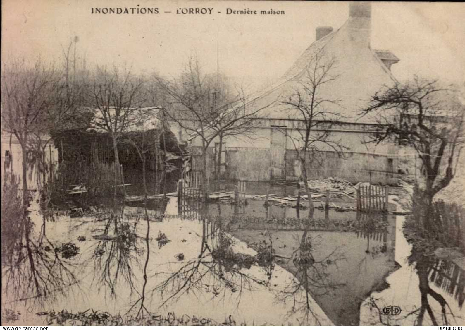 LORROY  ( SEINE ET MARNE )    INONDATIONS  .  DERNIERE MAISON - Überschwemmungen