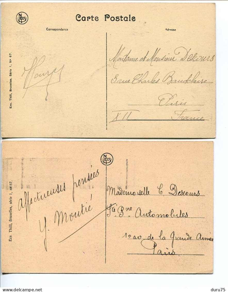 BELGIQUE Lot 2 CPA * BRUXELLES Place Rogier Entrée Rue Neuve & Place Rogier Et Boulevard Bootanique ( Tramway ) - Aeronáutica - Aeropuerto