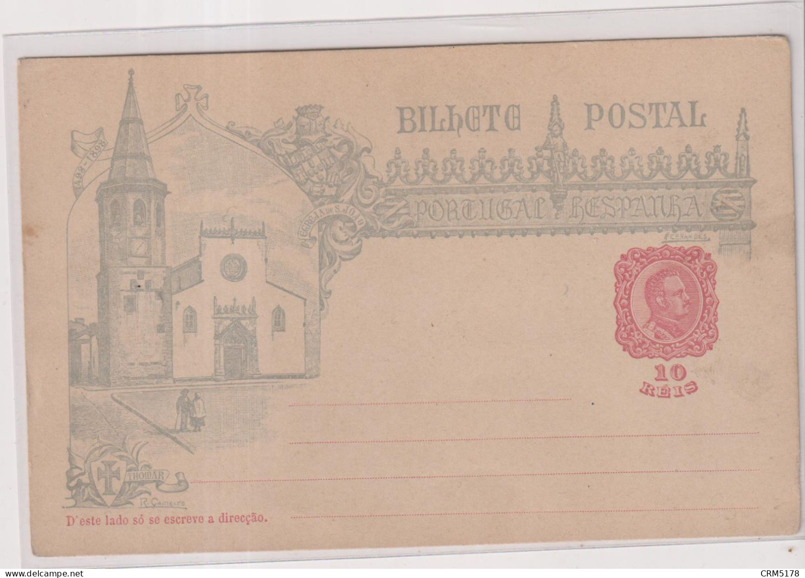 TP-ENTIER 10 REIS ROUGE NEUF-TB-SUR CPA Illustrée - Storia Postale