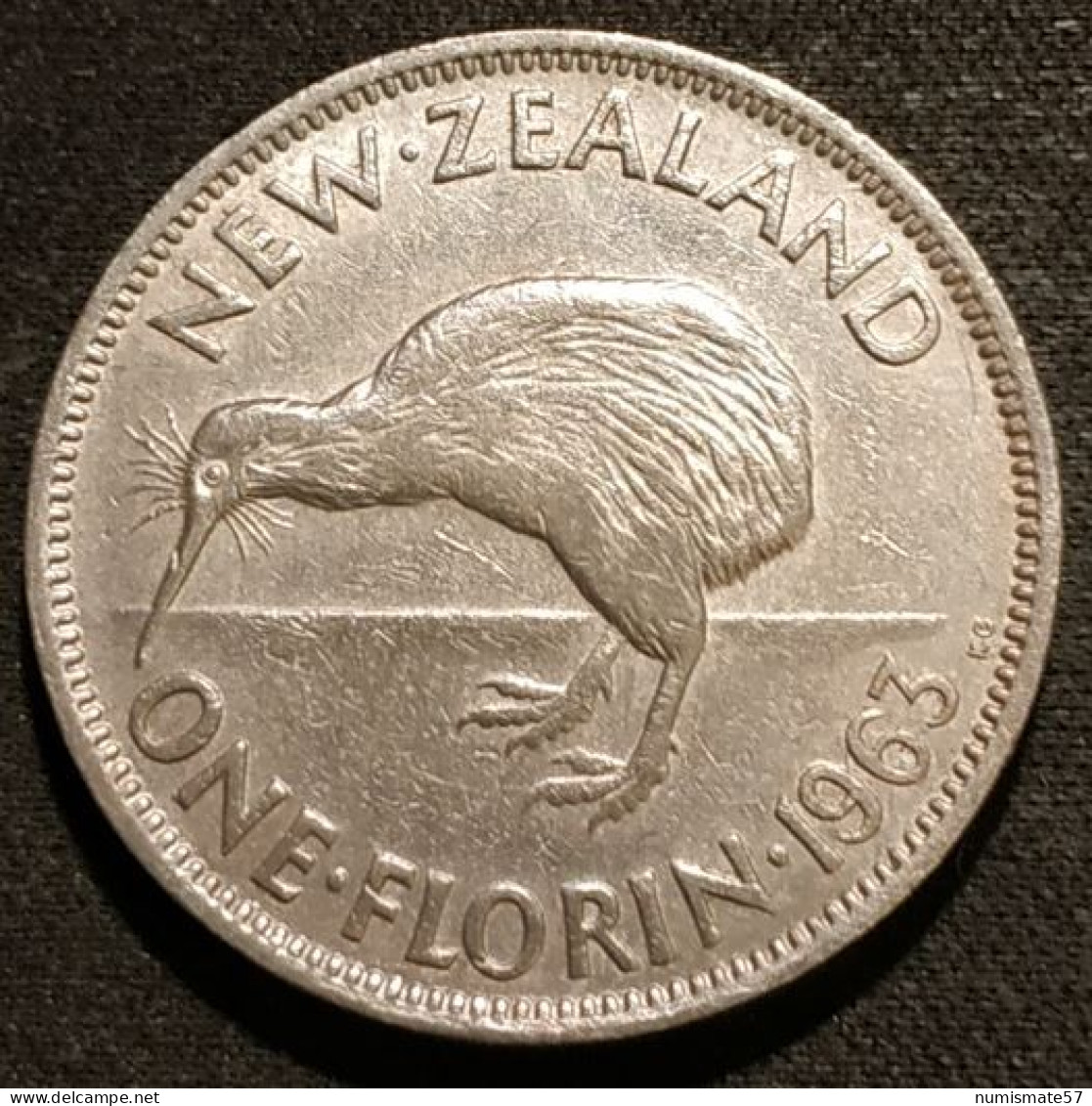 RARE - NOUVELLE ZELANDE - NEW ZEALAND - ONE - 1 FLORIN 1963 - Elisabeth II - KM 28.2 - Nouvelle-Zélande