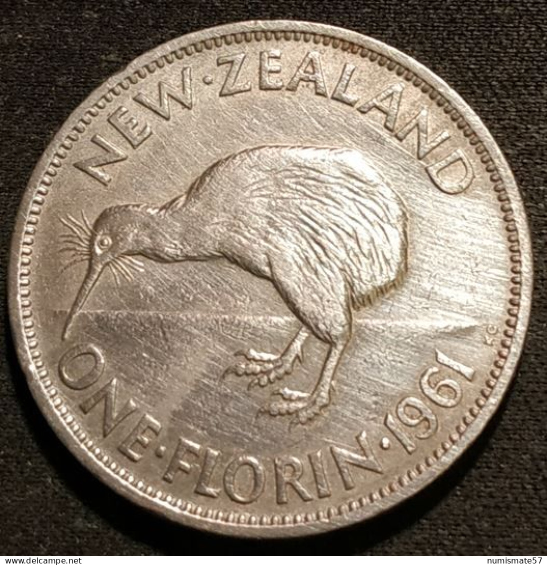 NOUVELLE ZELANDE - NEW ZEALAND - ONE - 1 FLORIN 1961 - Elisabeth II - KM 28.2 - Nouvelle-Zélande