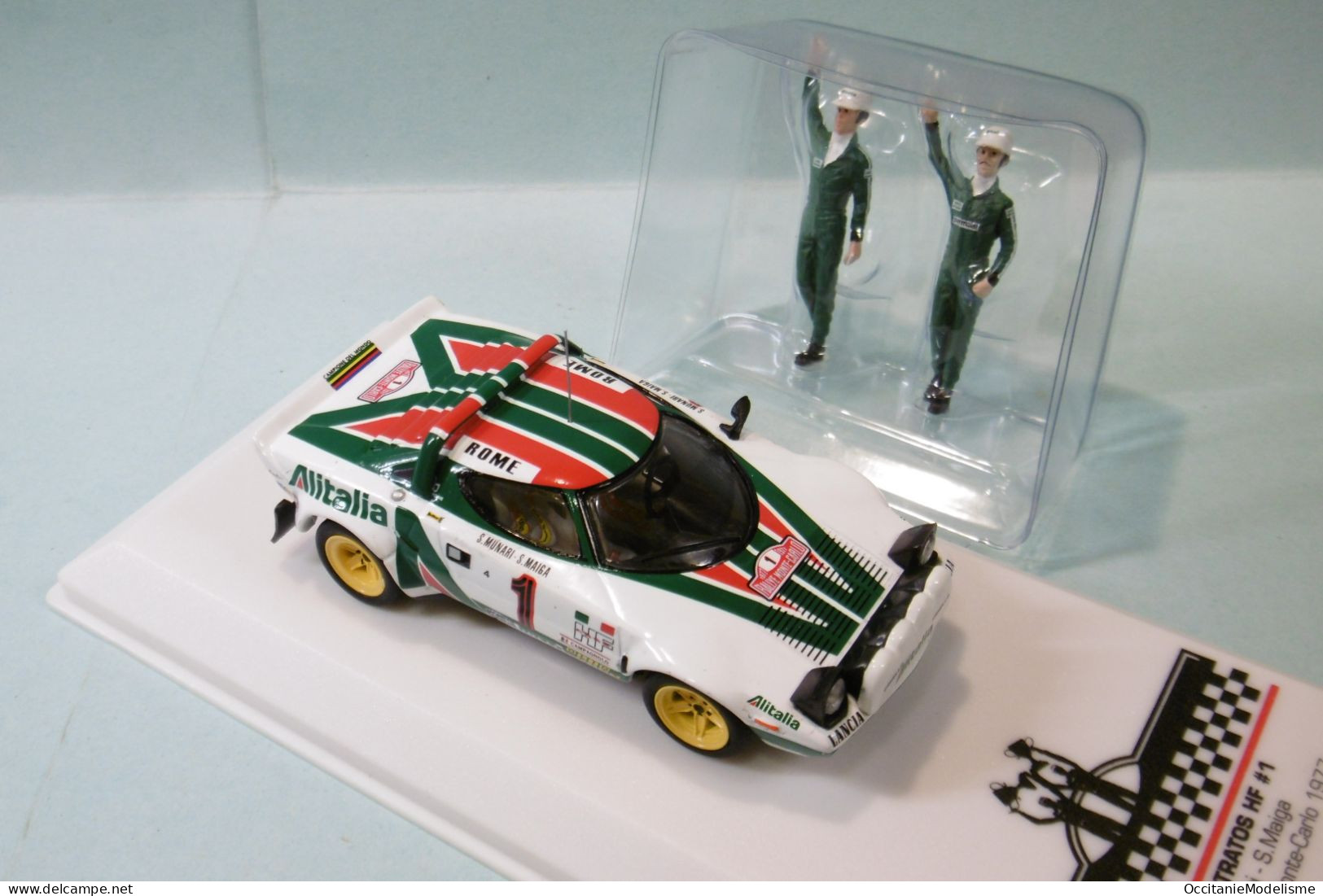 Ixo - LANCIA STRATOS HF #1 Winner Rallye Monte-Carlo 1977 + Figurines Réf. SPRM001-77 NBO Neuf 1/43 - Ixo