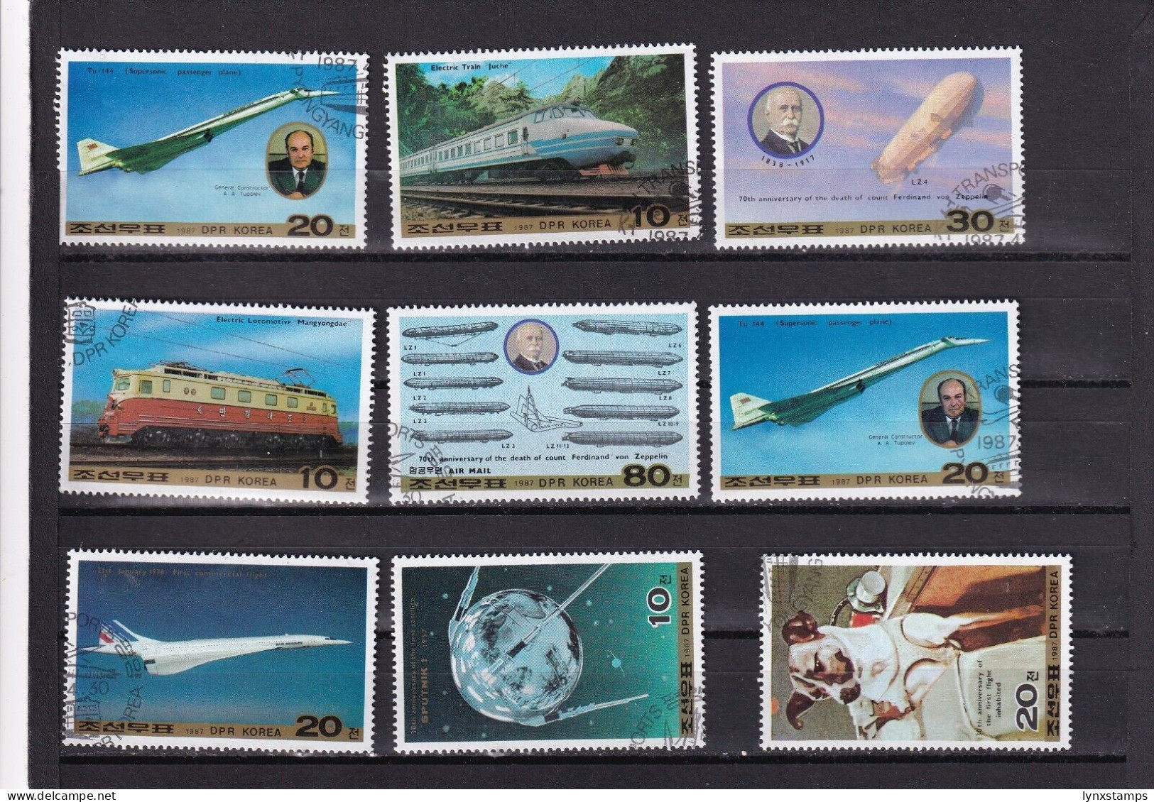 LI02 Korea 1987 Transport Used Stamps - Korea, North