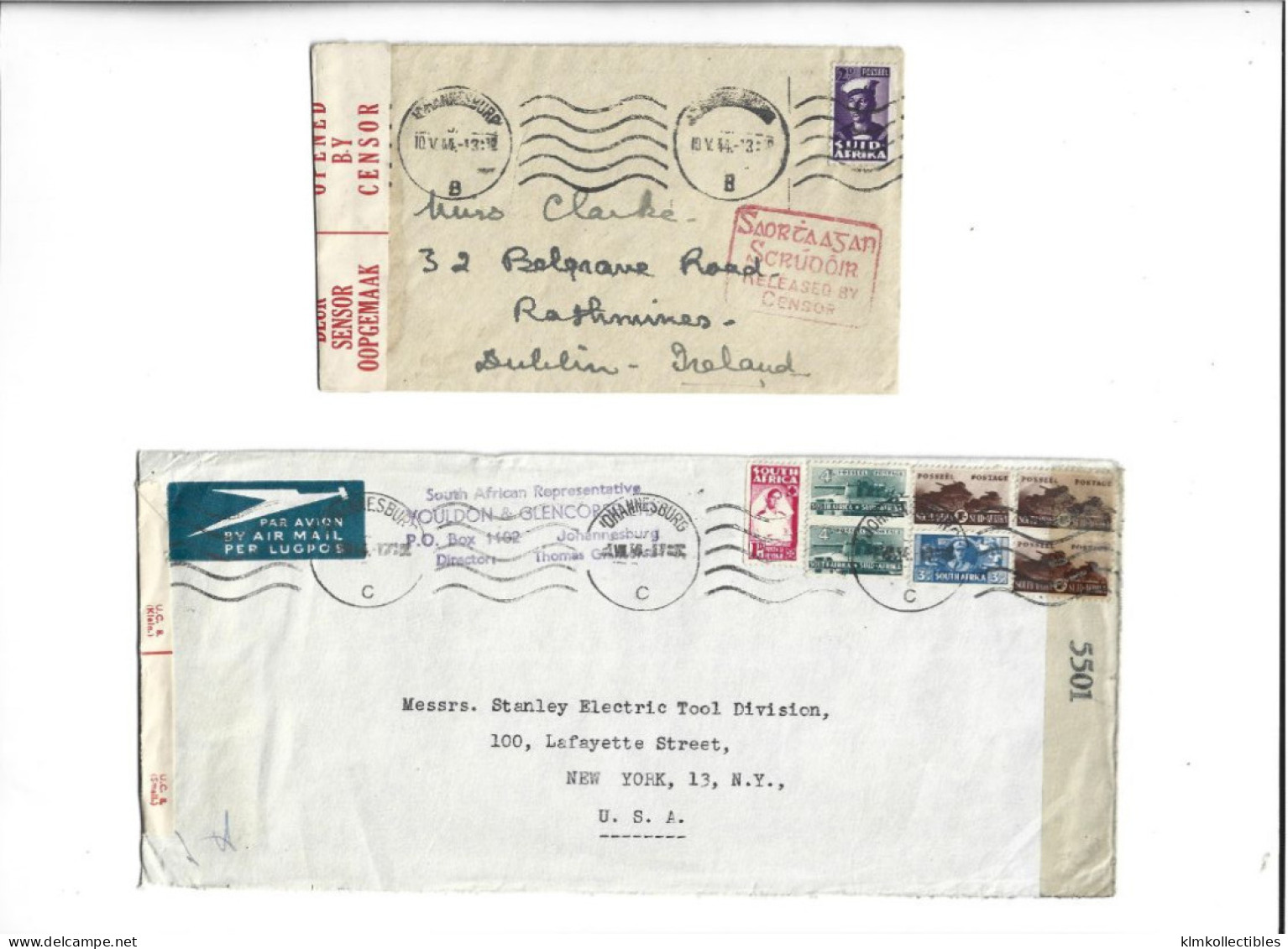 GREAT BRITAIN UNITED KINGDOM ENGLAND COLONIES - SOUTH AFRICA SUD AFRIKA -  POSTAL HISTORY LOT - CENSORED RED CROSS - Sin Clasificación