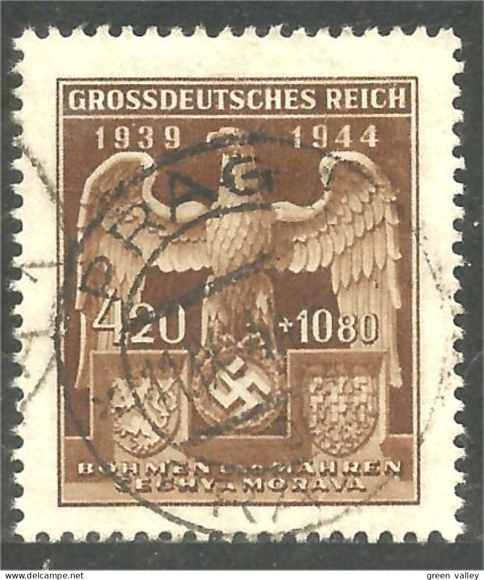 290 Bohmen Mahren Aigle Eagle Adler Nazi Swastika (CZE-412) - Oblitérés