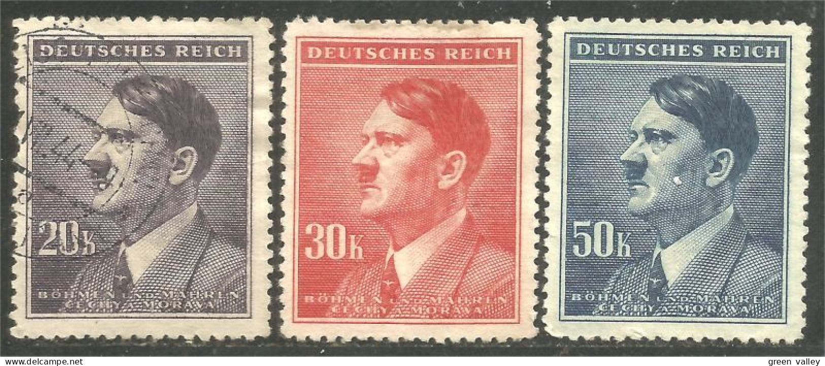 290 Bohmen Mahren Adolf Hitler No Gum (CZE-405) - Oblitérés