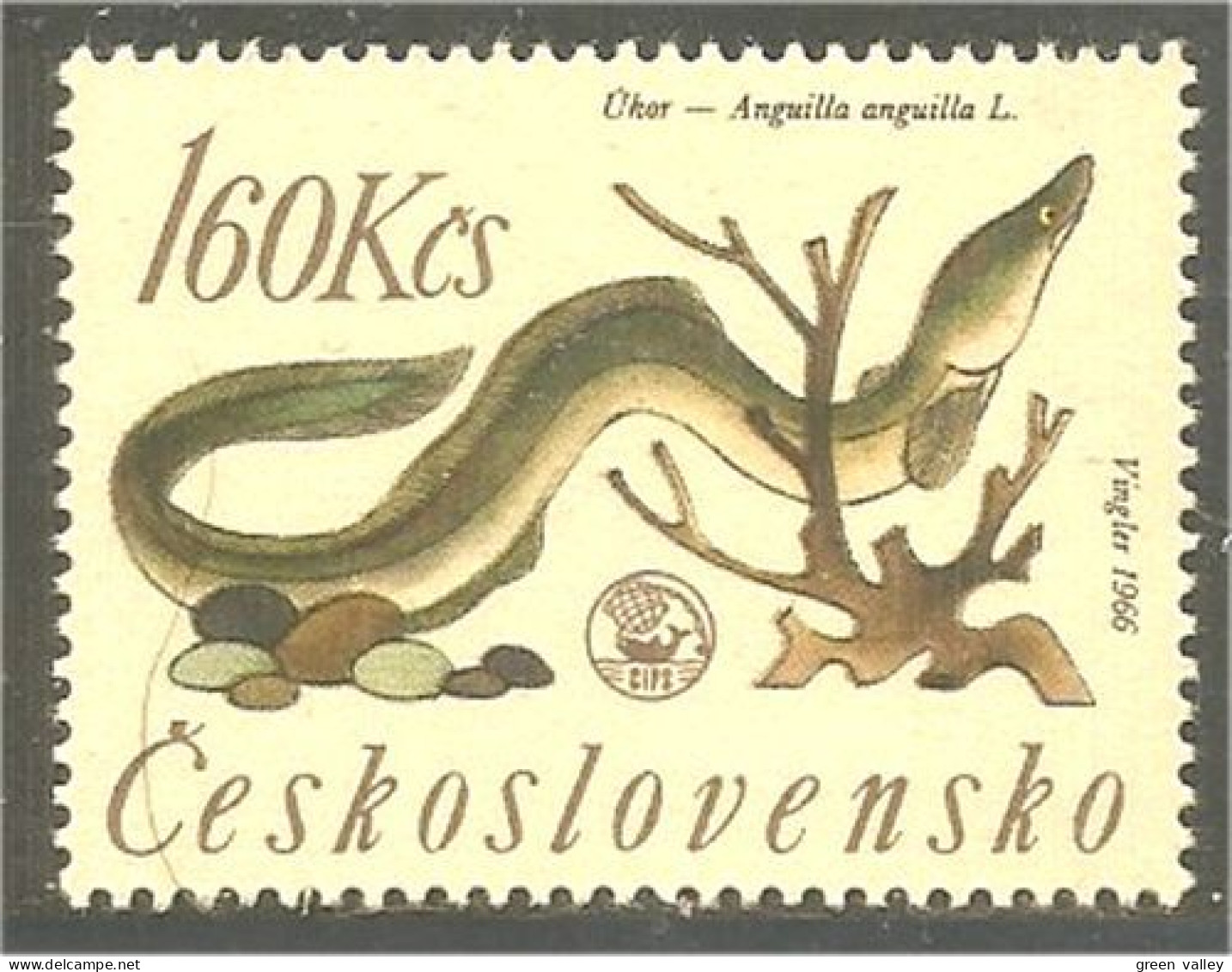 290 Czechoslovakia Poisson Fish Fisch Anguille Eel MH * Neuf (CZE-395) - Neufs