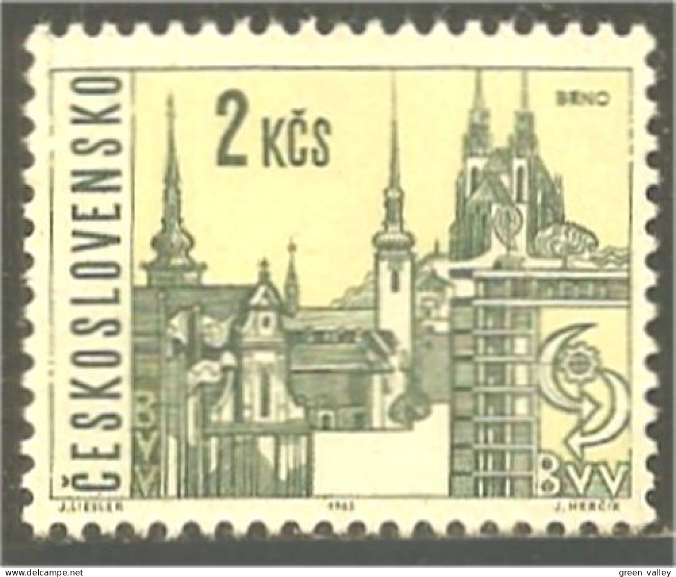 290 Czechoslovakia Ville Brno City Paysage Landscape MH * Neuf (CZE-385d) - Monuments