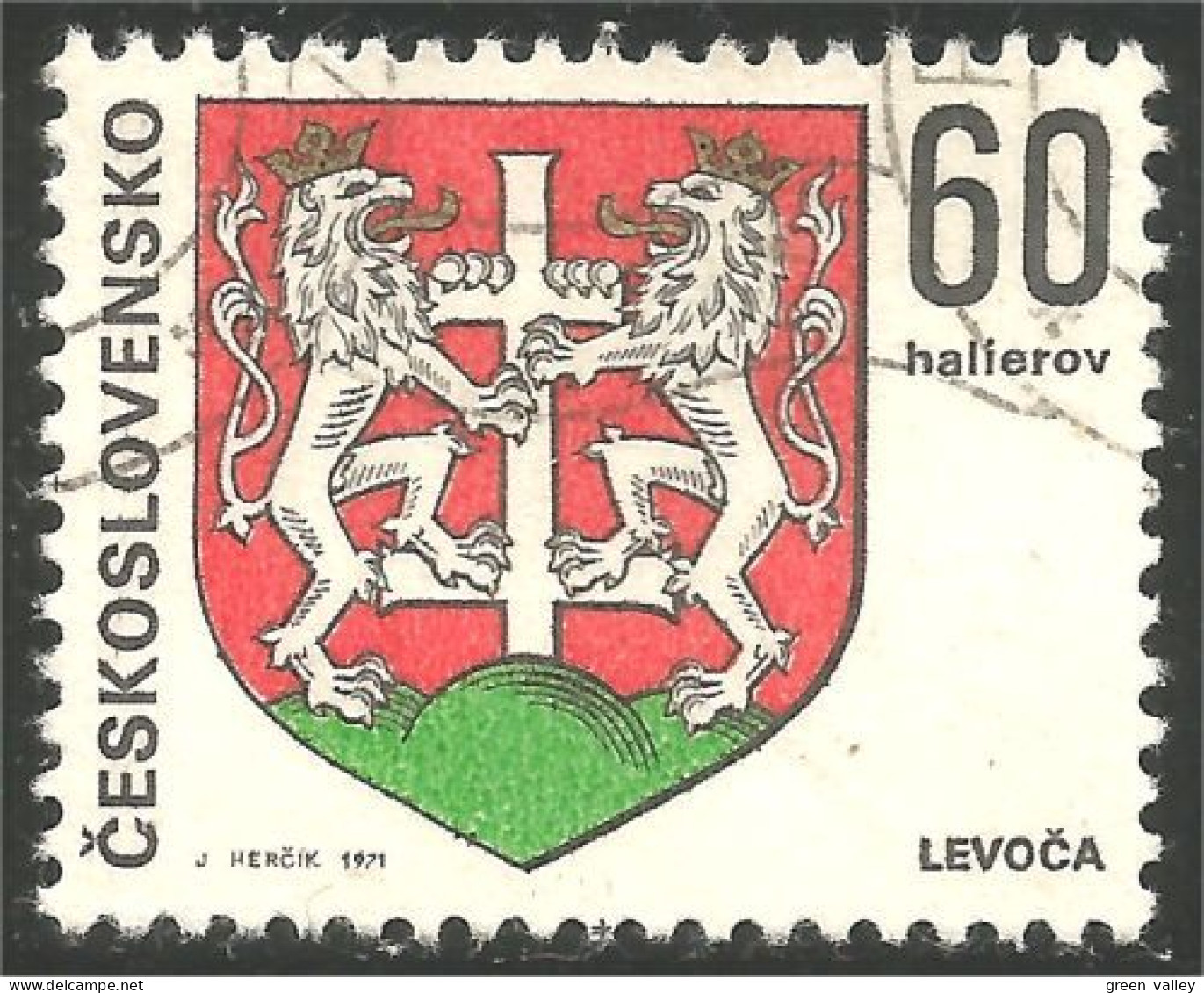 290 Czechoslovakia Armoiries Coat Of Arms Lion Lowe Leone (CZE-372d) - Postzegels