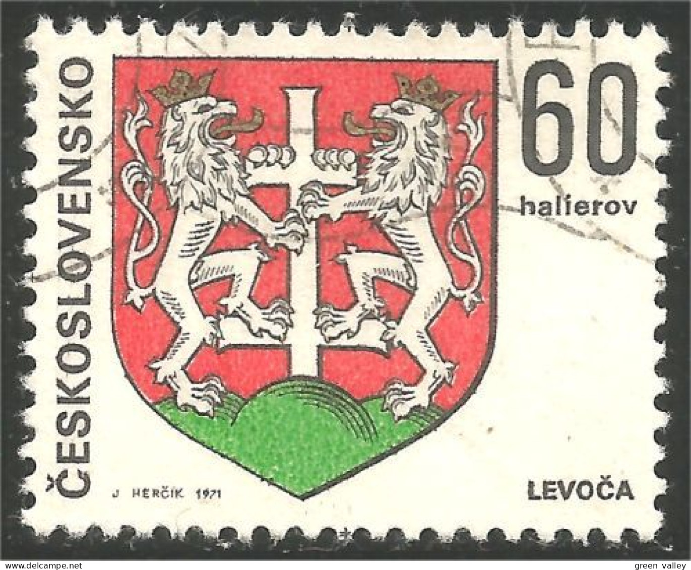 290 Czechoslovakia Armoiries Coat Of Arms Lion Lowe Leone (CZE-372d) - Timbres