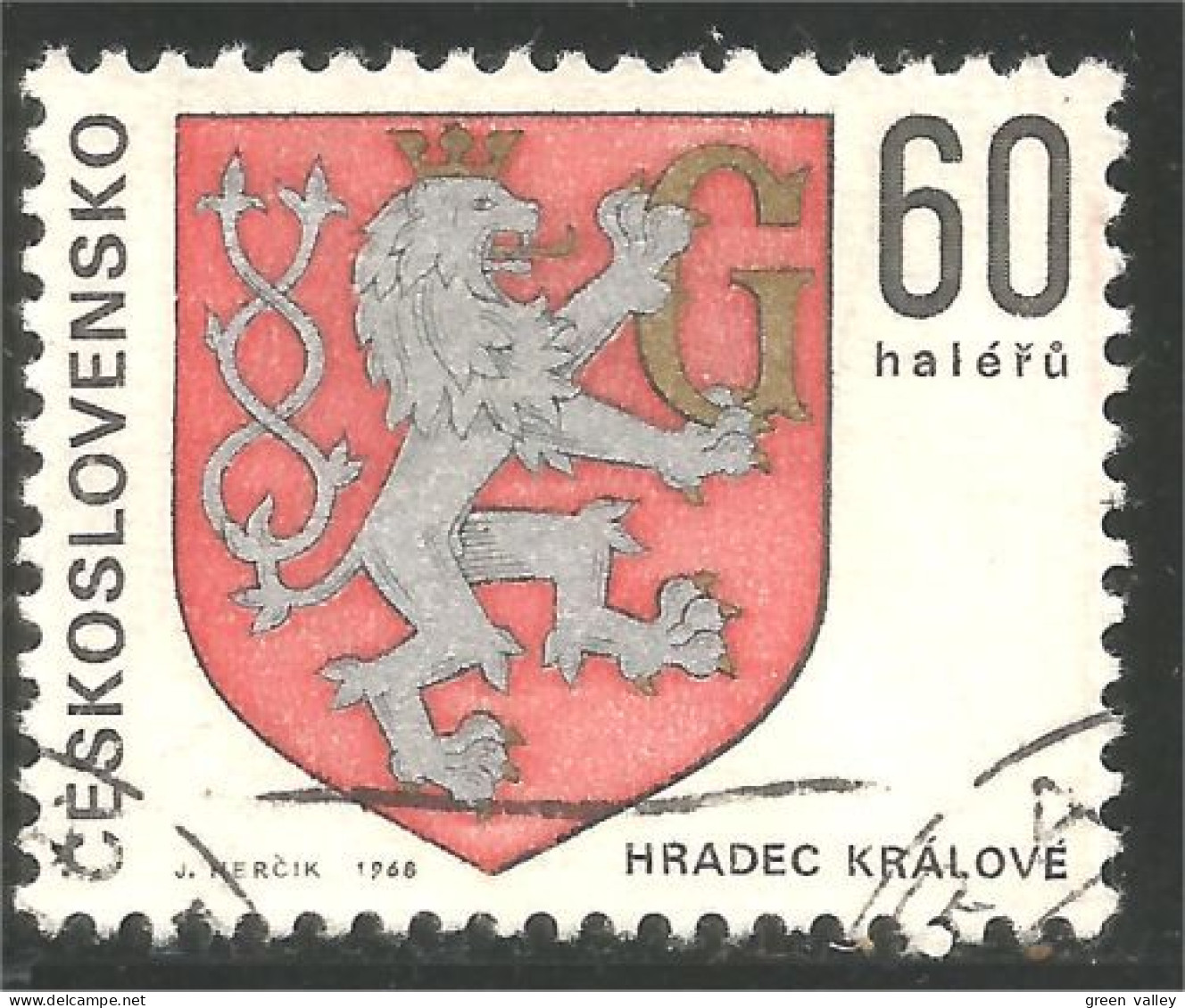 290 Czechoslovakia Armoiries Coat Of Arms Lion Lowe Leone (CZE-372e) - Sellos