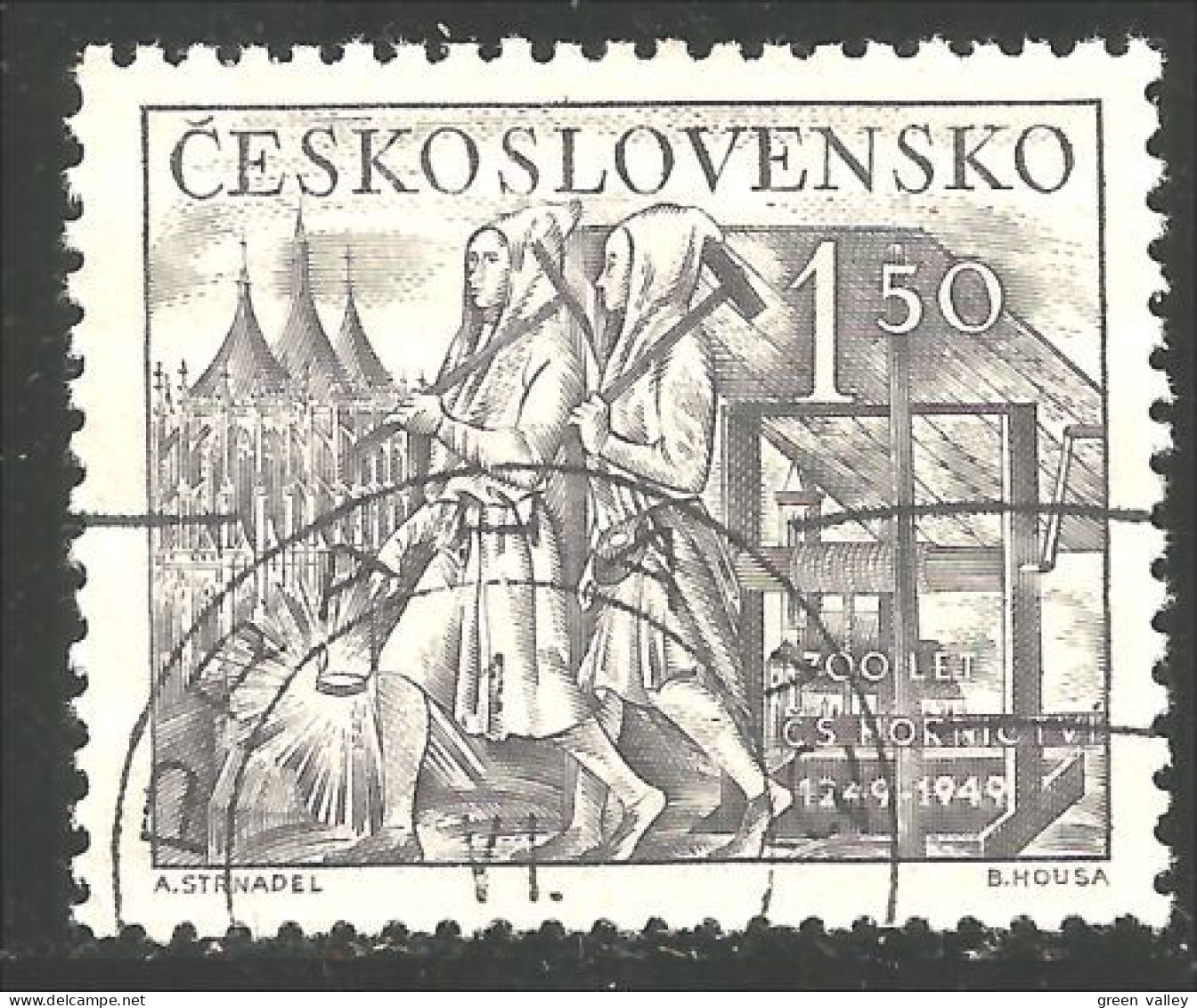 290 Czechoslovakia Mineur Mine Mining Miner Coal Charbon Kohl Carbone (CZE-366b) - Minerali