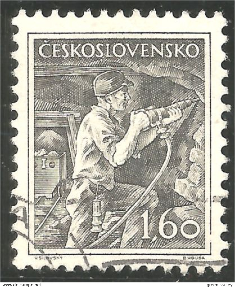 290 Czechoslovakia Mineur Mine Mining Miner Coal Charbon Kohl Carbone (CZE-362b) - Minéraux