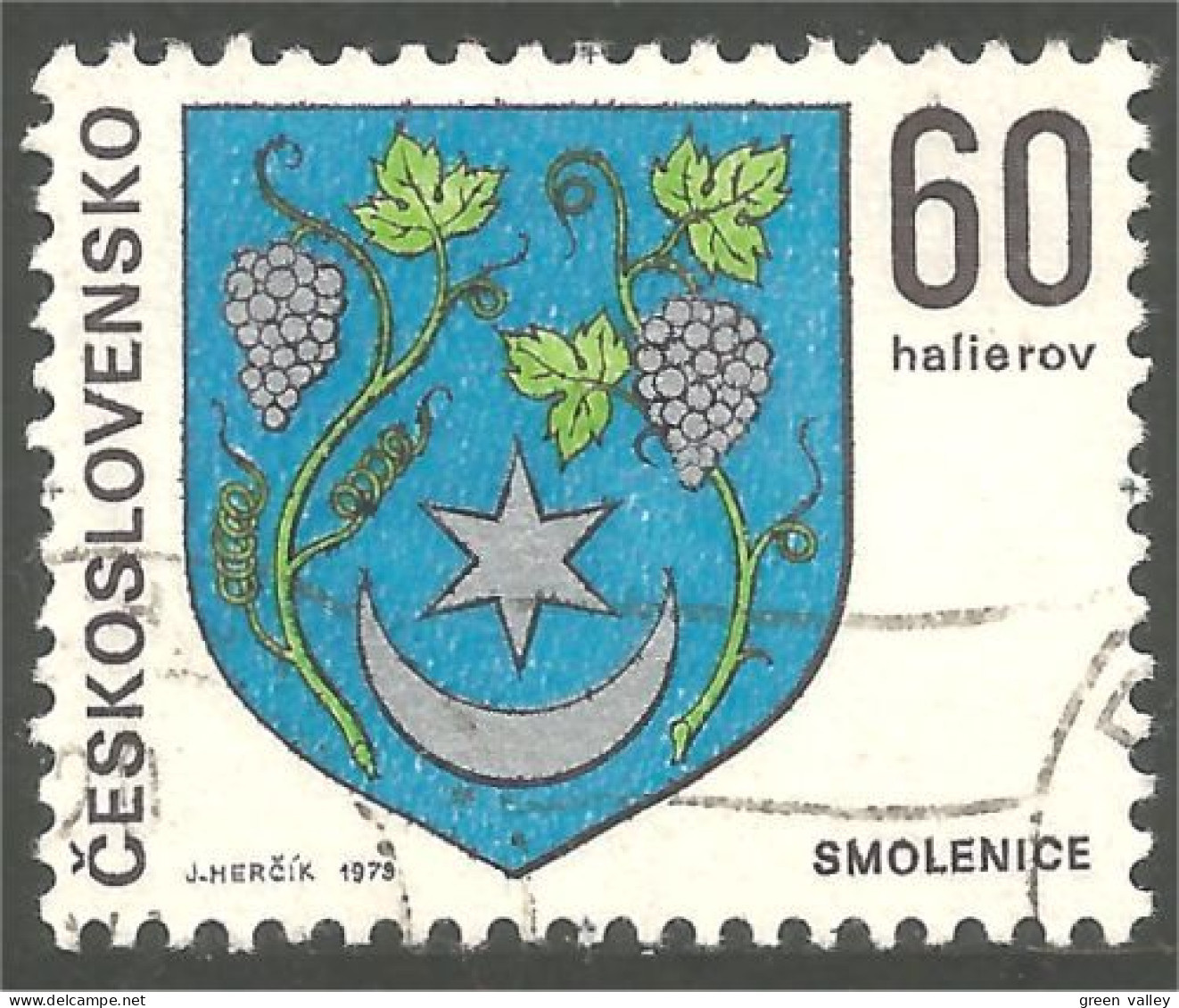 290 Czechoslovakia Raisin Vigne Grape Wine Wein Armoiries Coat Of Arms (CZE-315) - Vinos Y Alcoholes