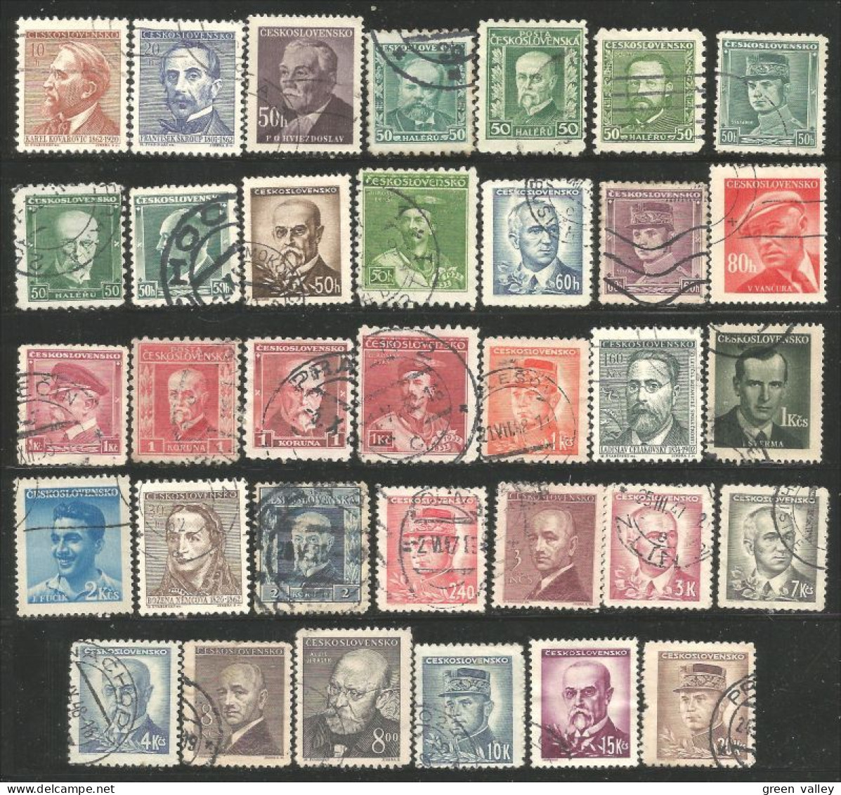 290 Czechoslovakia 34 Different Celebrities Personnages Célèbres (CZE-301) - Collections, Lots & Series