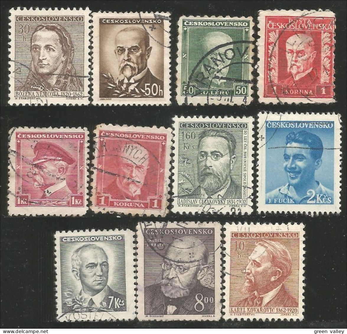 290 Czechoslovakia 11 Different Celebrities Personnages Célèbres (CZE-304) - Colecciones & Series