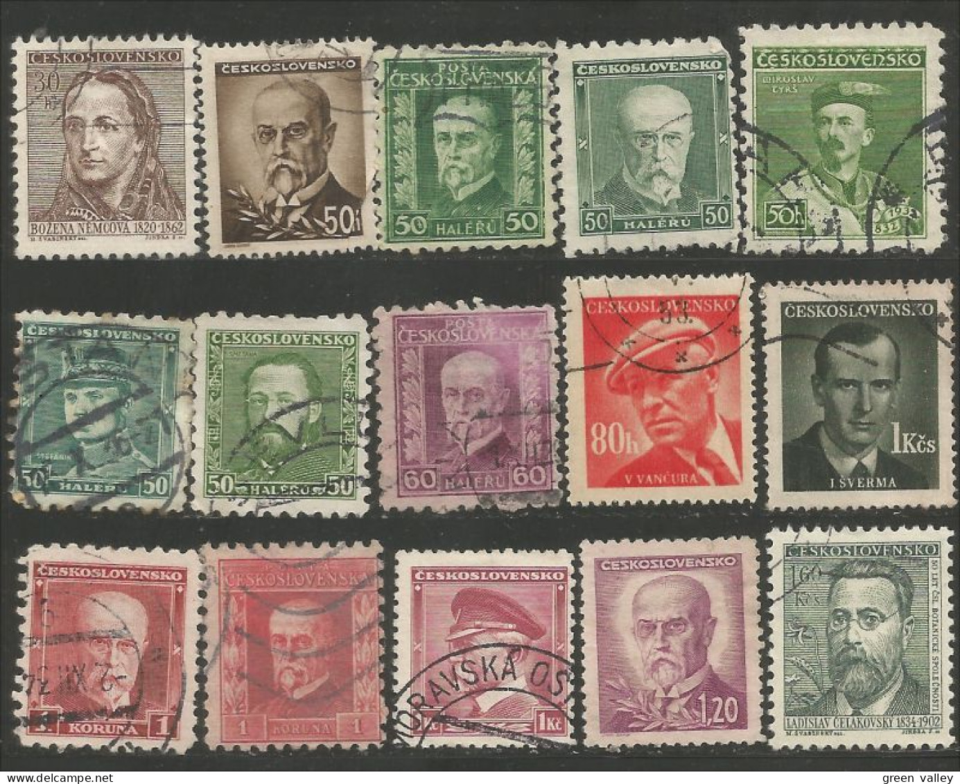 290 Czechoslovakia 15 Different Celebrities Personnages Célèbres (CZE-300) - Lots & Serien