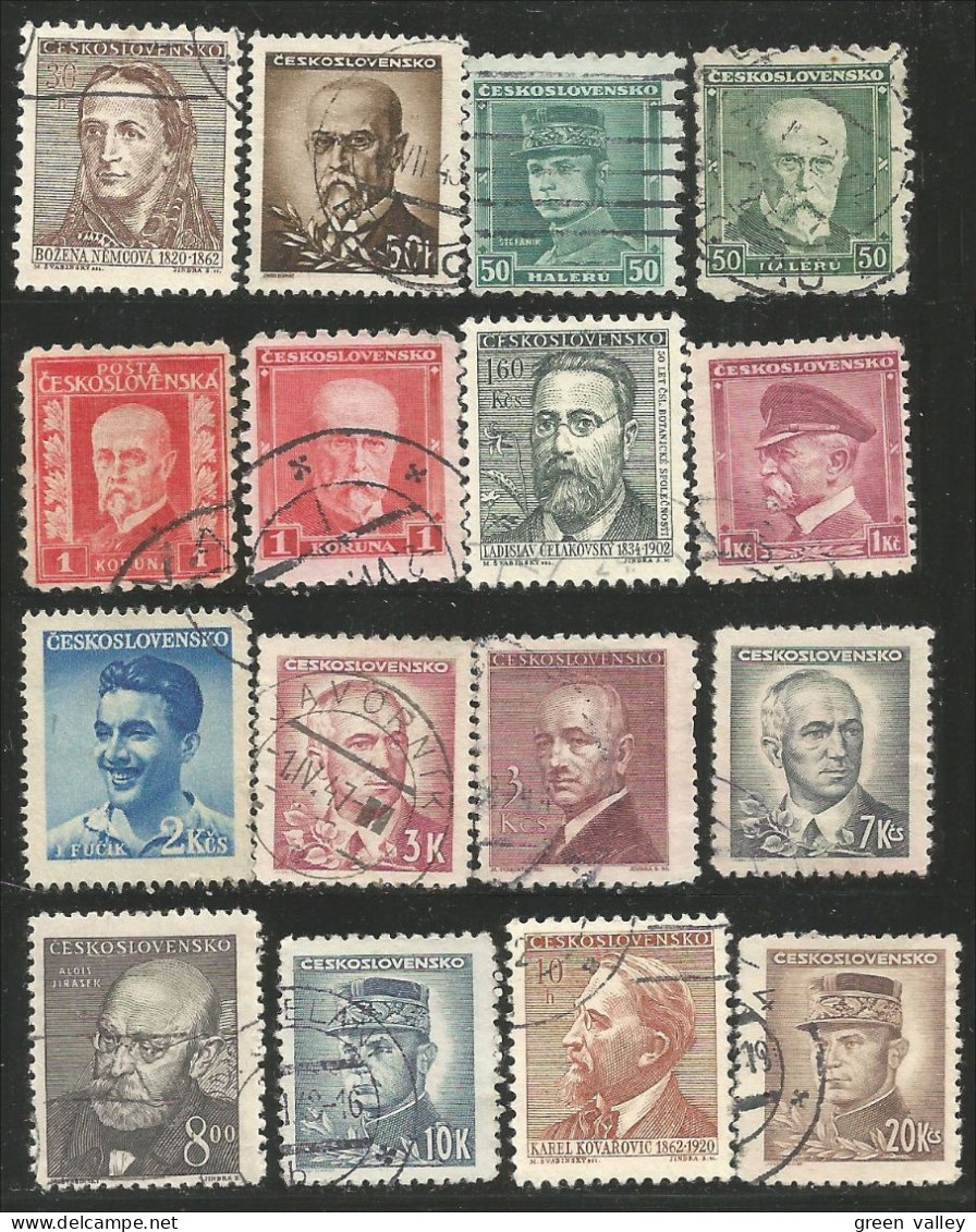 290 Czechoslovakia 16 Different Celebrities Personnages Célèbres (CZE-302) - Collections, Lots & Series