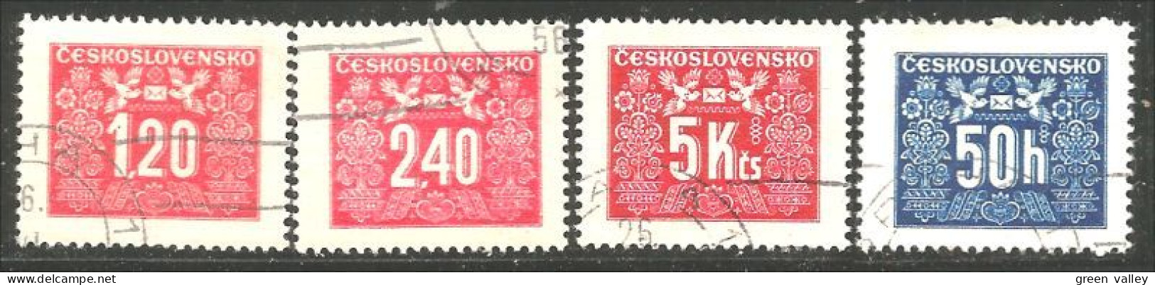 290 Czechoslovakia 1946-48 4 Different Postage Due Taxe (CZE-293) - Timbres-taxe