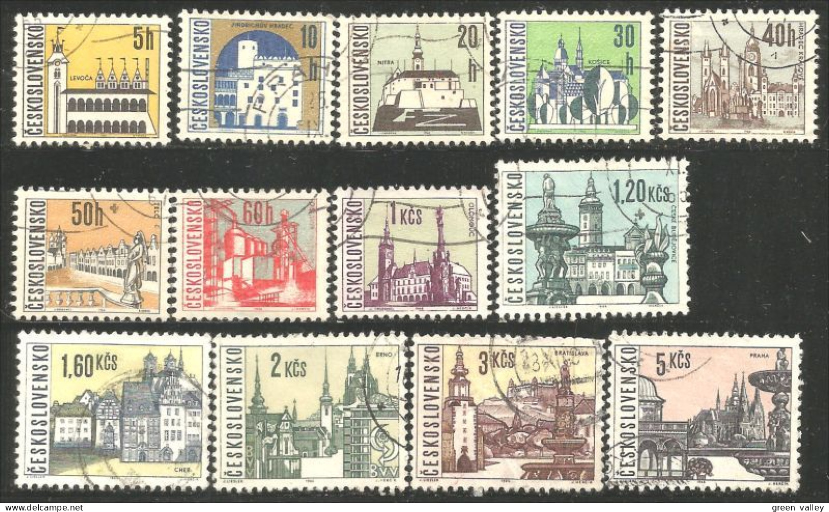 290 Czechoslovakia 1965-66 13 Different Views Towns Villes (CZE-294) - Collections, Lots & Séries