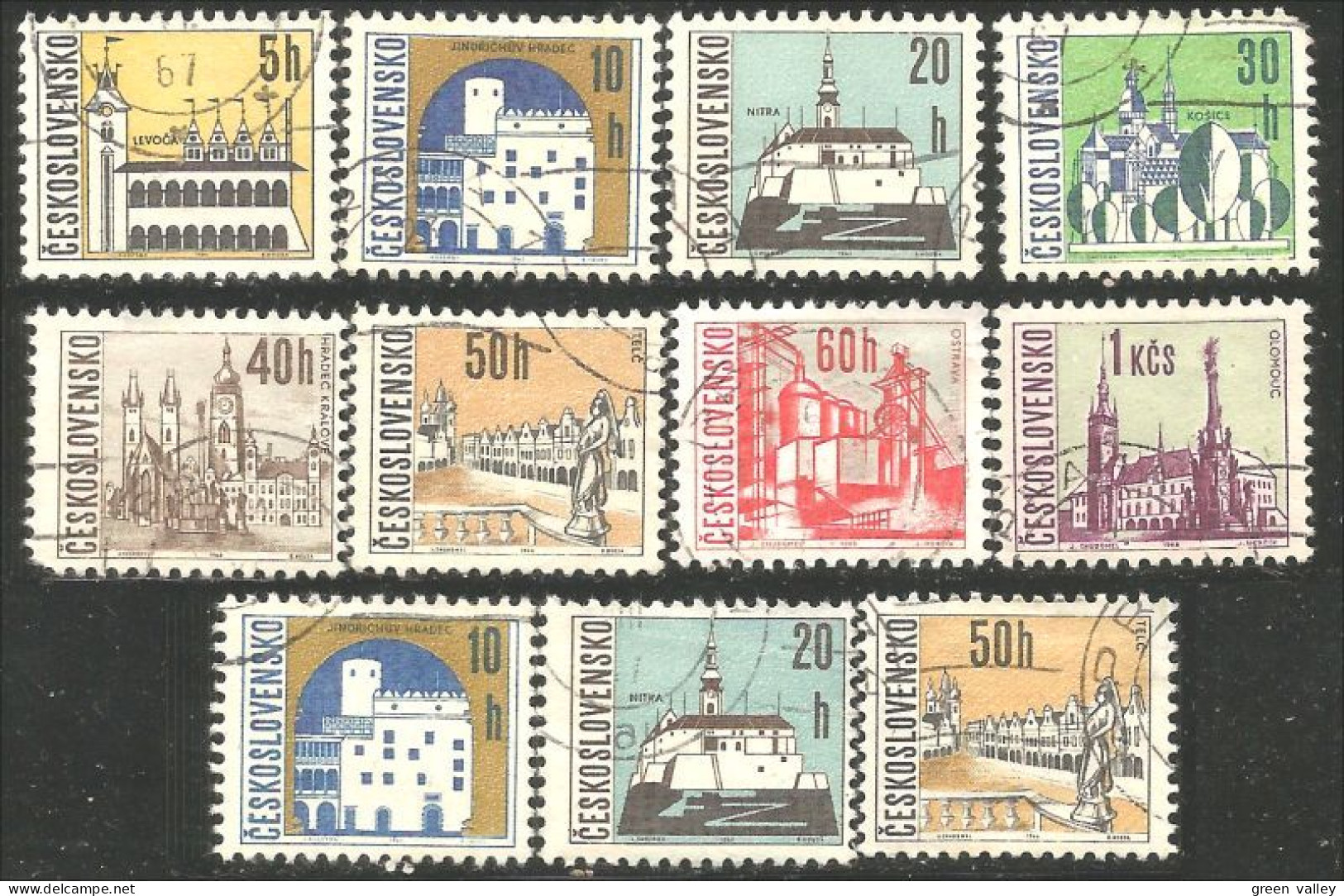 290 Czechoslovakia 1965-66 11 Different Views Towns Villes (CZE-295) - Collections, Lots & Series