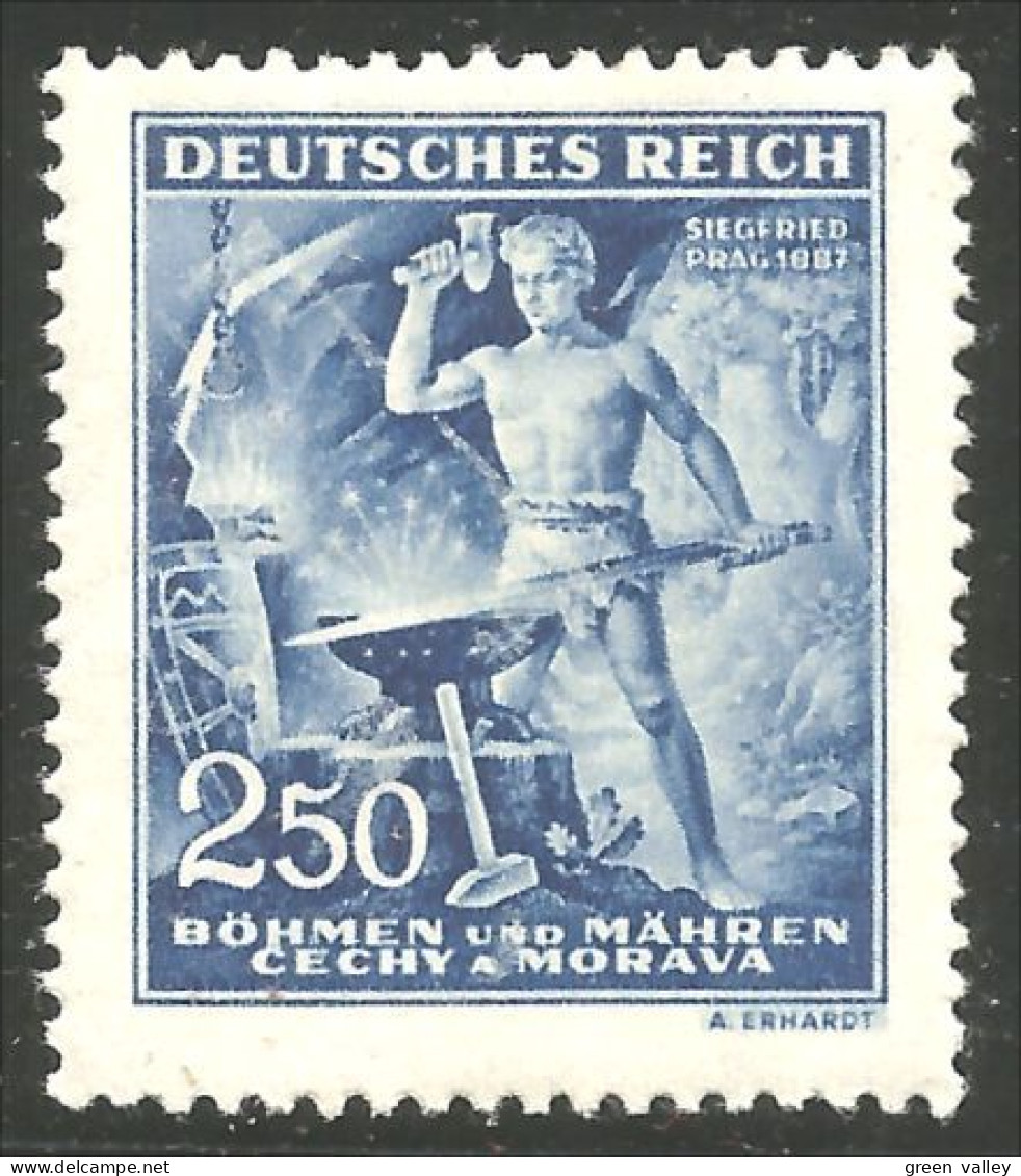 290 Bohemia Moravia 1942 Bohemia Moravia Richard Wagner Siegfried Forgeron Blacksmith MH * Neuf (CZE-282a) - Muziek