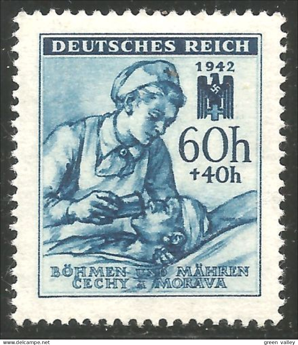 290 Czechoslovakia 1942 Bohemia Moravia Infirmière Nurse MH * Neuf (CZE-279) - Médecine