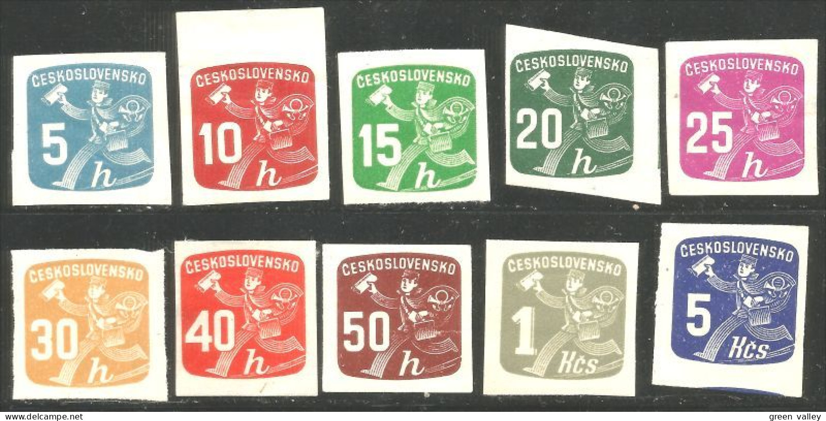 290 Czechoslovakia 1945 Newpaper Journaux 10 Different MH * Neuf A Few NO GUM (CZE-271) - Newspaper Stamps