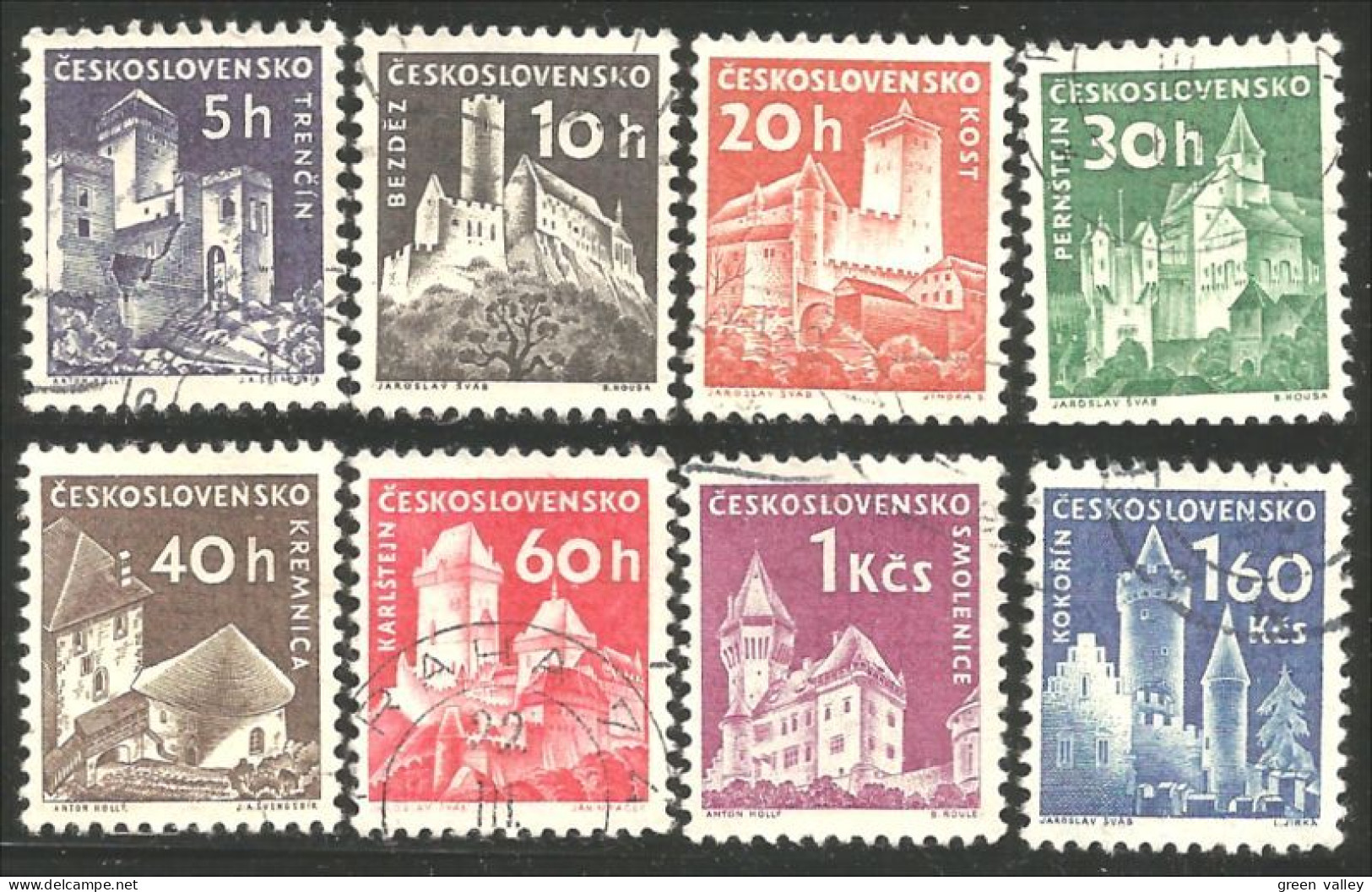 290 Czechoslovakia 1960-63 Chateaux Castles (CZE-269b) - Used Stamps