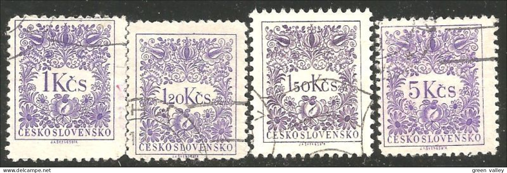 290 Czechoslovakia 1954 Tax Violet Stamps (CZE-245b) - Timbres-taxe