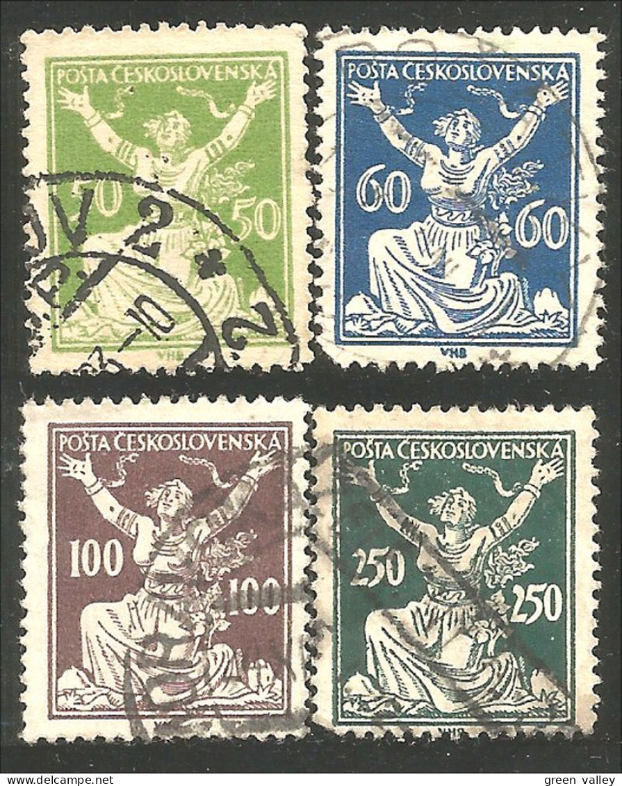 290 Czechoslovakia 1920 Breaking Chains (CZE-230) - Used Stamps