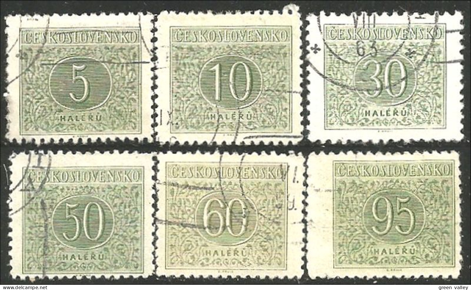 290 Czechoslovakia 1954 Tax Green Stamps (CZE-215d) - Colecciones & Series