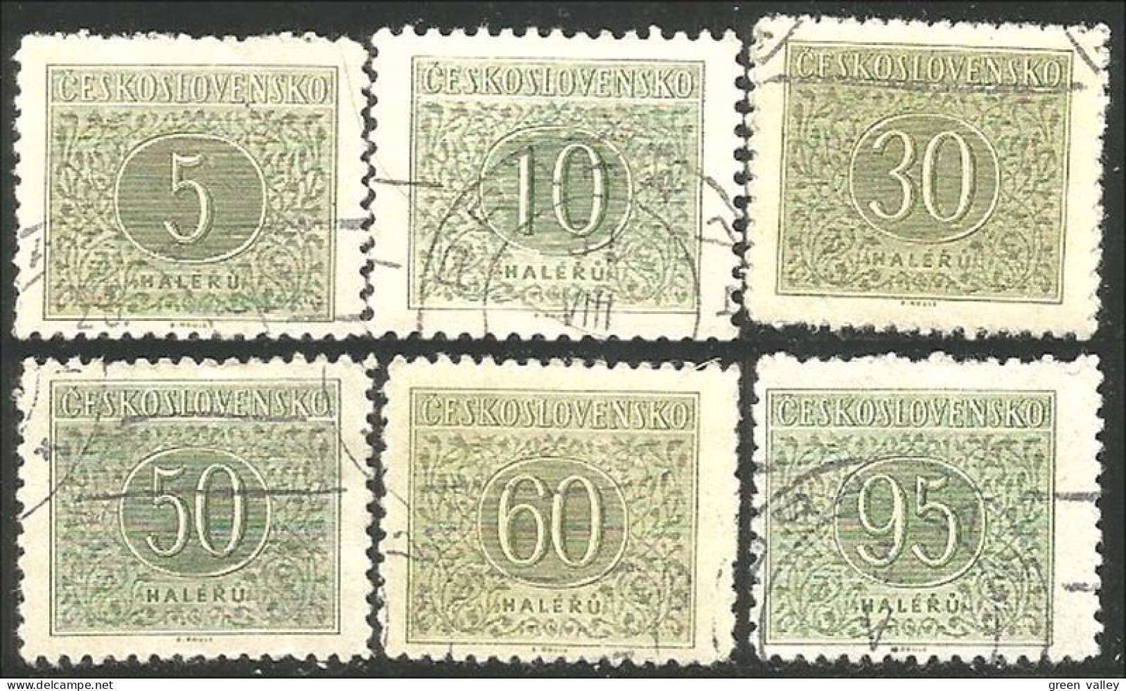 290 Czechoslovakia 1954 Tax Green Stamps (CZE-215c) - Collections, Lots & Séries