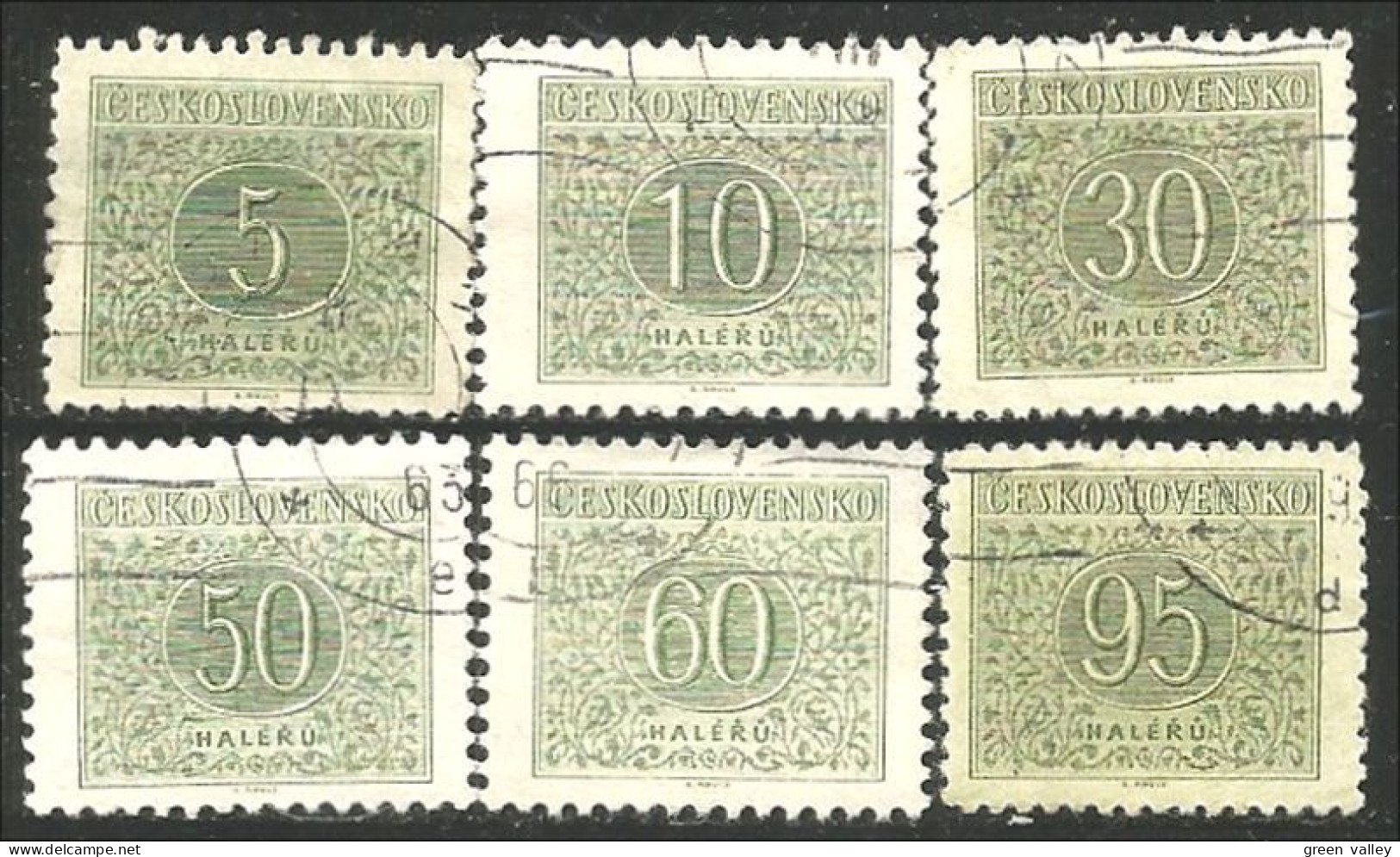 290 Czechoslovakia 1954 Tax Green Stamps (CZE-215a) - Timbres-taxe