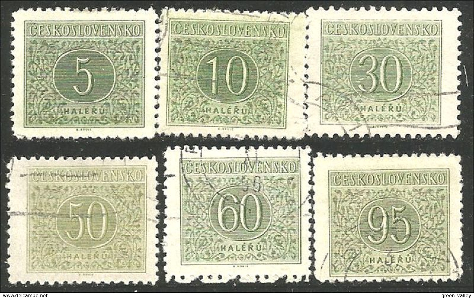290 Czechoslovakia 1954 Tax Green Stamps (CZE-215b) - Timbres-taxe