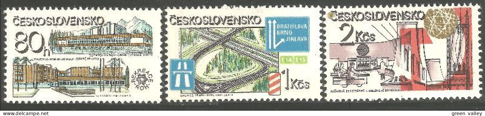 290 Czechoslovakia Hotels Highway Autoroute Nuclear Station Nucléaire MNH ** Neuf SC (CZE-193) - Neufs